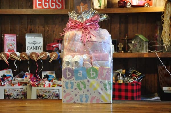 Baby girl gift basket
